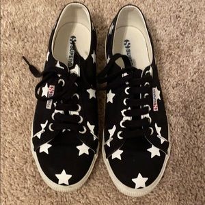 SUPERGA black and white star sneakers size 39